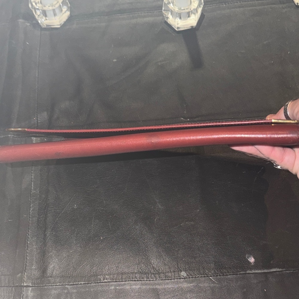 Cartier Burgundy Leather Clutch with Gold Accents travel Passport - Picture 12 of 12